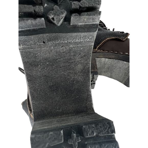 No. 6 Lander Shearling Lace Up Clog Boots in Dark Brown - Picture 14 of 14